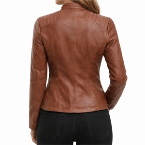 Women Custom Color Slim Fit Leather <b>Jacket</b> Zip Up Casual Fashion <b>Biker</b> <b>Jacket</b> Classic Style Comfortable Wear Leather <b>Jacket</b> - Product Image 3