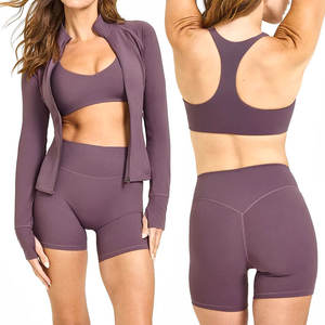 Conjuntos de Yoga para Mujer, 5 Piezas, Sólidos, Tallas Grandes, Pantalones Cortos Transpirables de Secado Rápido, Leggings y Conjunto de Sujetador Deportivo - Product Image 1