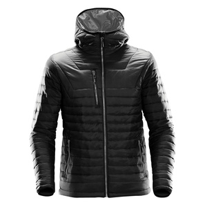 Veste matelassée coupe-vent en polaire douce à capuche noire pour homme TriPro Sports, poches, fermeture éclair, coupe régulière, hiver - Product Image 2