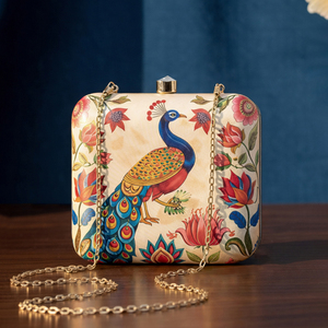 Bolso de Mano con Estampado de Pavo Real, Elegante Bolso de Noche para Mujer, para Ocasiones Formales y Festivas - Product Image 1