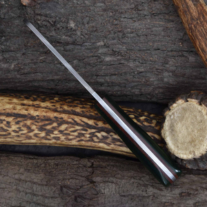 Damascus Steel Sheepsfoot Knife Wood Handle 0.6mm Thickness Straight Edge DIY Grade Hunting Knife - Product Image 6