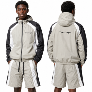 Men Athletic Jacket Pants Set Custom Windbreaker <b>Tracksuit</b> Wholesale Running Fitness Clothing Factory Supply Supplier Activewear - Product Image 4