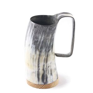 Jarra de Cuerno Animal Ecológica de Última Moda, Jarra para Beber de Cuerno Natural de Alta Calidad, Tallada a Mano, Auténtica Jarra de Cerveza Vikinga - Product Image 4