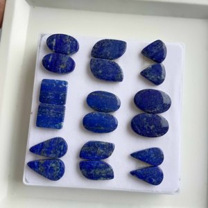 Pendentif en Lapis Lazuli Naturel de Qualité Supérieure, Paire de Cabochons Polis Formes Mixtes, Pierres Précieuses en Vrac, Quartz, Tailles Personnalisables - Product Image 2
