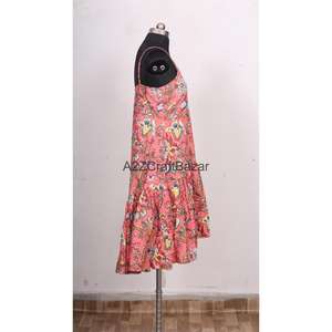 Vestido Midi Ajustado de Mujer, Ecológico, Tejido, 100% Algodón Puro, Cuello en V, Estampado Floral, con Bolsillos, Estampado Digital, Casual - Product Image 5