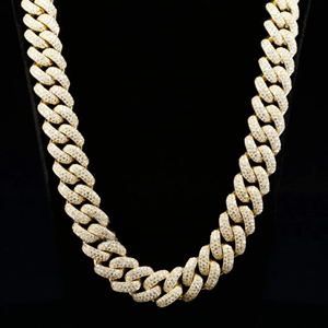 High Quality Customized 16mm Iced Cuban Link Moissanite Chain 925 Sterling <b>Silver</b> Rose Gold Plated D VVS Quality Hip Hop Style - Product Image 3