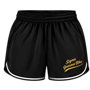 Sigma Gamma Rho Women's Performance Shorts <b>Black</b> Greek Letter Athletic Training Running Workout Gym Shorts Custom Sorority - Product Image 1