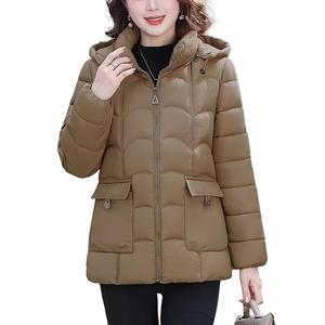 Felpa con Cappuccio e Zip a Collo Alto in Tinta Unita, Calda, Impermeabile, Antivento, Morbida, Casual, Elegante, Parka Invernale in Poliestere - Product Image 2