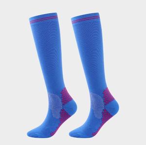 Calcetines de Compresión para Hombre, Diseño Sólido, Tejido Transpirable de Poliéster/Algodón, con Logotipo en el Puño, Calcetines Deportivos de Verano - Product Image 3