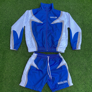 Custom Orange Windbreaker Jacket Shorts Set Men Sublimated Panels Tracksuit Lightweight Nylon High <b>Collar</b> Full Zip Jogger Suitss - Product Image 2