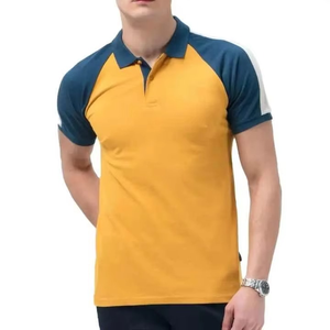High Quality Breathable Men Gym for T-<b>Shirts</b> Custom Front Yellow Black Panel Cotton Blend Casual New Model Knitted Plus Size - Product Image 2