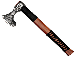 Hacha Vikinga Nesh Premium Hecha a Mano, Acero con Alto Contenido de Carbono, Mango de Madera de Fresno, Hacha Nórdica Vikinga para Camping, Uso en Exteriores y Cocina, Hacha Decorativa - Product Image 2