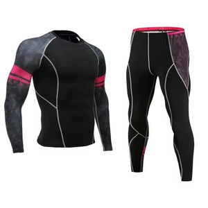 Mens Workout Compression Set Long Sleeve Shirt and <b>Pants</b> Thermal Underwear Athletic Base Layer - Product Image 1