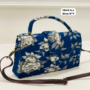 Midnight Bloom Floral Fabric Luxury <b>Waterproof</b> Soft Durable Portable Lightweight Handbag Women Elegant Crossbody Shoulder Bag - Product Image 1