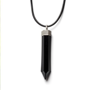 Colgante de Cristal de Turmalina Negra Natural Hecho a Mano al por Mayor, Joyería de Piedra Preciosa de Turmalina Negra en Forma de Lápiz de la India - Product Image 2