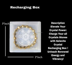 Caja de carga de selenita marroquí de tendencia superior Artículos de piedras preciosas de cristal natural de alta calidad Estilo de Chakra Tema de bola de patrón de curación - Product Image 5