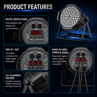 Projecteur LED PAR 54x3W RGB 3-en-1 DMX512 pour scène, DJ, discothèque et éclairage de fête