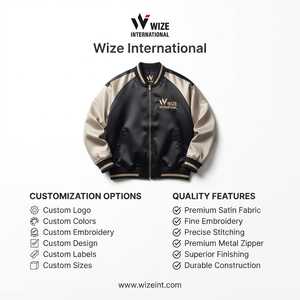 Men's Bomber Jacket Japan Style Purple Green Satin Zipper Front Logo Autumn Wear Sukajan Jackets Reversible Eco-Friendly - Product Image 6
