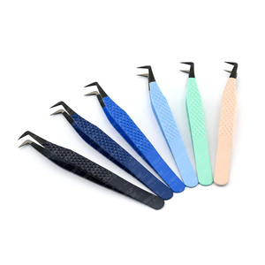 Pince à cils professionnelle à pointe en fibre, pince à cils pour salon de beauté, pince à cils angulaire, outil applicateur de cils - Product Image 3