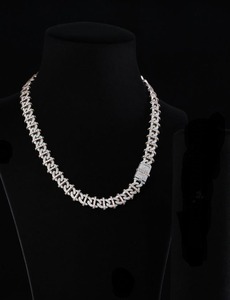 Hip Hop Cuban Chain <b>Necklace</b> Iced Full Pave 925 Silver Gold Plated Luxury Unisex <b>Statement</b> Jewelry Party Street Styl - Product Image 2