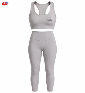 Conjunto de Yoga Minimalista sin Costuras para Mujer, Bra Deportivo y Leggings con Elasticidad en Cuatro Direcciones, Venta al Por Mayor, Logotipo Personalizado - Product Image 1