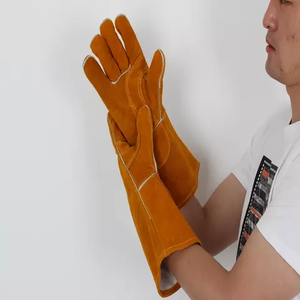Gants de soudage en cuir pur et coton, résistants à la chaleur et au feu, imperméables, antidérapants, sans silicone, sans poudre - Product Image 5