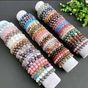 กำไลลูกปัดหินทำด้วยมือปรับได้สำหรับการรักษาจักระ - Product Image 3