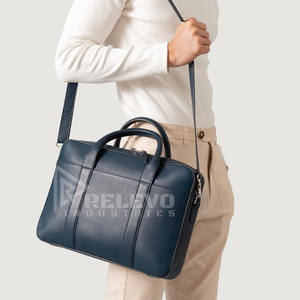 Sac pour ordinateur portable en cuir véritable avec logo personnalisé, faible MOQ, marque privée, mallette de bureau de luxe 15,6 pouces, vente en gros, sac messager de bureau - Product Image 5