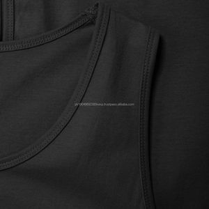 Prix d'usine 220 g/m² 100 % coton Débardeur de sport Logo personnalisé Uni sans manches T-shirt à séchage rapide Respirant Tricoté - Product Image 5