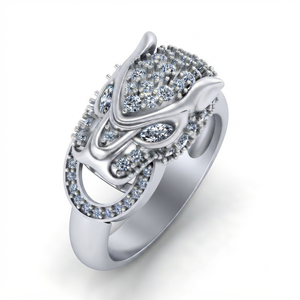 Anillos Personalizables de Oro Sólido de 10K con Diamantes Moissanite para Hombre, Diseño Único con Cabeza de Serpiente o Pantera, para Fiestas de Graduación, Regalos e Ideas de Regalos - Product Image 3