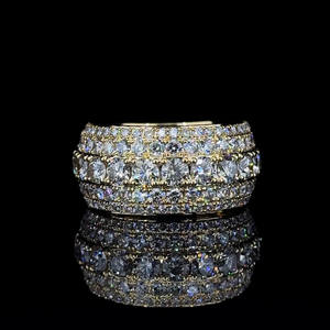 แหวนรอยัลไอซ์แบบยูนิเซ็กส์สุดหรูแหวนเพชรหลายแถวประดับเพชรมอยสซาไนต์วินเทจได้รับการรับรองสำหรับของขวัญวันเกิดหมั้น - Product Image 1