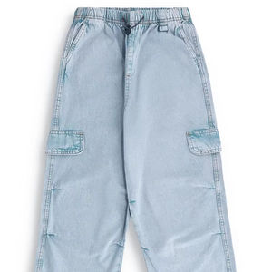 Jean décontracté pour homme 2026, style streetwear américain, délavé, tendance, coupe droite ample, délavage acide, taille élastique, fermeture boutonnée, pantalon long - Product Image 1