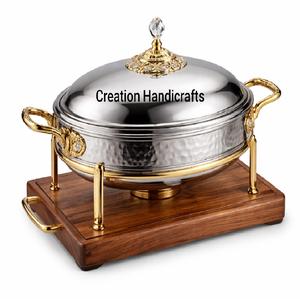 Casserole en métal artisanale de luxe avec couvercle à poignée en forme de cerf, plat de service décoratif à thème animal, en métal de qualité supérieure - Product Image 5