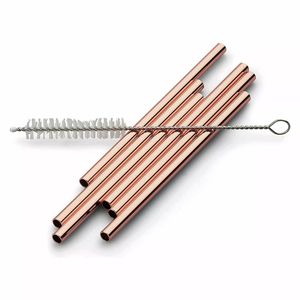 Reusable <b>Copper</b> Smoothie Drinking Tubes Bent Metal Beverage Straw Set for Barware <b>Kitchen</b> and Dining <b>Accessories</b> - Product Image 5