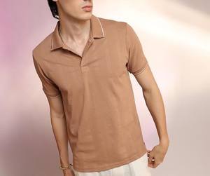 เสื้อยืดลำลองผู้ชายย้อมสีเกลือ สไตล์ลุคซักแล้ว ผ้าระบายอากาศ แฟชั่นใส่ได้ทุกวัน - Product Image 3