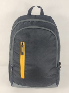 Dark Grey <b>Student</b> Backpack School <b>Bag</b> Casual Travel Daypack with Yellow Zipper Pocket - Product Image 1