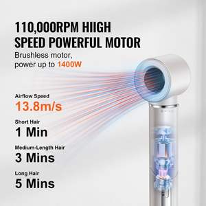 Cepillo Secador de Pelo Profesional 7 en 1, Motor sin Escobillas de Alta Velocidad de 110,000 RPM, 2 Rizadores Automáticos, 3 Cepillos - Product Image 6