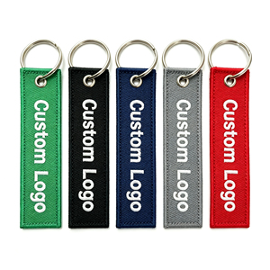 Llavero de Tela Bordado con Logotipo Personalizado, Etiqueta de Equipaje Promocional, Anillo para Llaves de Viaje, Estilo Aerolínea, Regalo Empresarial - Product Image 1