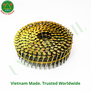 2.1x32mm Zinc Yellow-Chromate Plated Coil Pallet <b>Nails</b> Flat/Checkered Head & Smooth Shank from Vietnam | clavo en rollo - Product Image 2