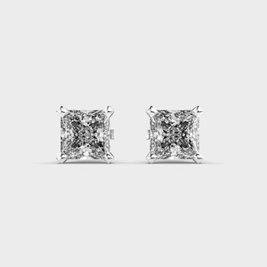 IGI Certified Princess Cut Lab Grown Diamond Stud <b>Earrings</b> 9K Rose / Yellow / White Gold Solitaire Princess Diamond <b>Earrings</b> - Product Image 6