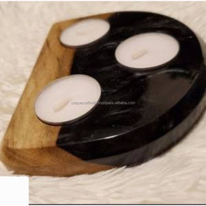 Portavelas de Resina y Madera Personalizable de Lujo, Decoración Navideña para el Hogar, Linternas Artesanales Únicas Hechas a Mano en India - Product Image 6