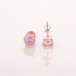 Pendientes Geométricos con Diamantes Rosados Redondos de 3.38 Quilates, Certificados por IGI, Oro Amarillo, Blanco y Rosa de 9K, Joyería para Boda y Compromiso - Product Image 5