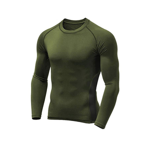 Nouveauté : T-shirt de compression pour homme, en Spandex/Polyester, séchage rapide, manches longues, col rond, pour fitness et musculation, performance optimale - Product Image 4