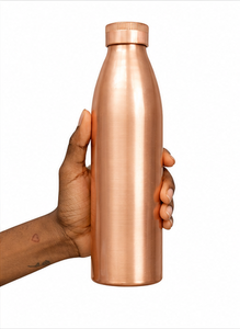 Botella de Agua de Cobre Puro de 1000 ml, Botella Metálica Reutilizable, Resistente a Fugas, con Tapa de Rosca, Bebedero Tradicional Ayurvédico - Product Image 3