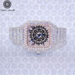 Montre carrée de luxe Charm_Jewells en acier inoxydable 30 mm, analogique à quartz, avec cristal saphir et design ajouré, pour femme, tendance - Product Image 1