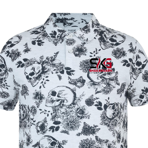 Polo gris pour homme à manches courtes avec bordure contrastante, patte de boutonnage, logo personnalisé, tee-shirt uniforme - Product Image 6