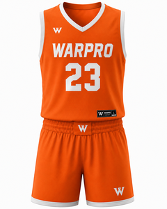 ชุดเสื้อบาสเก็ตบอล WARPRO สีส้ม 23 แบบซับลิเมชั่น ระบายเหงื่อได้ดี สำหรับผู้ใหญ่ แบบยูนิเซ็กซ์ คอวี แขนกุด คุณภาพสูง เสื้อกล้าม กางเกงขาสั้น - Product Image 1