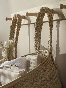 Two Braided Seagrass Hanging <b>Storage</b> <b>Baskets</b> Handmade <b>Storage</b> <b>Basket</b> Wholesale eco-friendly Made in Vietnam - Product Image 4