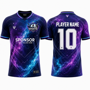 Nouveau maillot de football haute performance en tissu polyester, contrôle de l'humidité, séchage rapide, uniforme de football personnalisé avec empiècements en mesh - Product Image 1