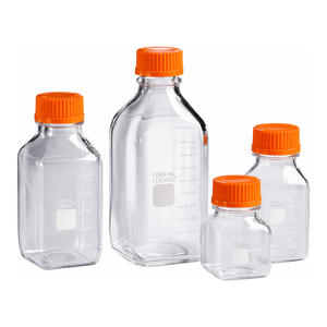 Frascos de Vidrio Graduados Cuadrados Pyrex con Tapa de Rosca, en Varios Tamaños de 25ml a 2000ml para Uso en Laboratorio - Product Image 2
